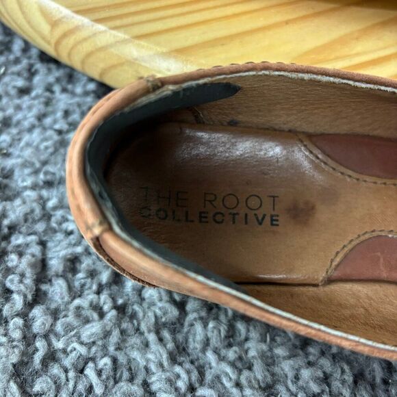 The Root Collective Loafer Womens 5 Brown Leather Flats Handmade in Guatemala - Picture 7 of 9